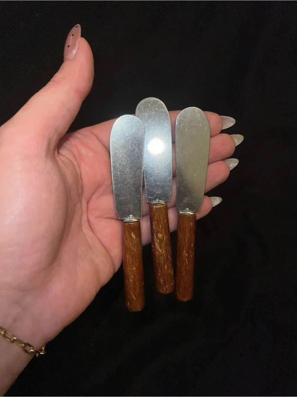 Vintage Wooden Handle Cheese Knife Bundle